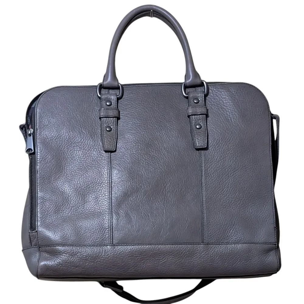 Fossil Dillon Pilot Bag Lead Gray crossbody messenger pebbled leather men's OS